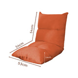 NNEAGS 2X Lounge Floor Recliner Adjustable Lazy Sofa Bed Folding Game Chair Orange