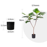 NNEAGS 2X 90cm Artificial Natural Green Split-Leaf Philodendron Tree Fake Tropical Indoor Plant Home Office Decor