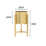 NNEAGS 2X 45CM Gold Metal Plant Stand with Flower Pot Holder Corner Shelving Rack Indoor Display