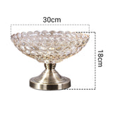 NNEAGS Bronze Pedestal Crystal Glass Fruit Bowl Candy Holder Countertop Dessert Serving Basket Decor
