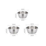 NNEAGS 3Pcs Deepen Matte Stainless Steel Stackable Baking Washing Mixing Bowls Set Food Storage Basin