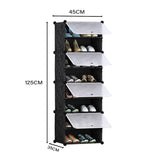 NNEAGS 8 Tier Shoe Rack Organizer Sneaker Footwear Storage Stackable Stand Cabinet Portable Wardrobe with Cover