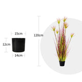NNEAGS 120cm Purple-Red Artificial Indoor Potted Papyrus Plant Tree Fake Simulation Decorative
