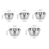 NNEAGS 5Pcs Deepen Polished Stainless Steel Stackable Baking Washing Mixing Bowls Set Food Storage Basin