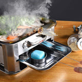 NNEAGS 2X 45CM Portable Stainless Steel Outdoor Chafing Dish BBQ Fish Stove Grill Plate