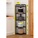 NNEAGS 5 Tier Steel Triangular  Corner Stand Multi-Functional Shelves Portable Storage Organizer