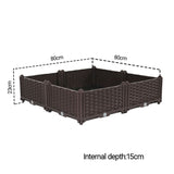 NNEAGS 80cm Raised Planter Box Vegetable Herb Flower Outdoor Plastic Plants Garden Bed
