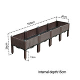 NNEAGS 2X 160cm Raised Planter Box Vegetable Herb Flower Outdoor Plastic Plants Garden Bed with Legs
