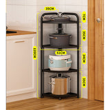 NNEAGS 2X 4 Tier Steel Triangular  Corner Stand Multi-Functional Shelves Portable Storage Organizer