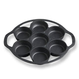 NNEAGS 2X 32cm Cast Iron Takoyaki Fry Pan Octopus Balls Maker 7 Hole Cavities Grill Mold