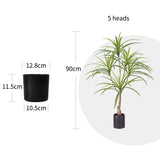 NNEAGS 4X 90cm Artificial Natural Green Dracaena Dragon Tree Fake Tropical Indoor Plant Home Office Decor