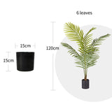 NNEAGS 120cm Green Artificial Indoor Rogue Areca Palm Tree Fake Tropical Plant Home Office Decor
