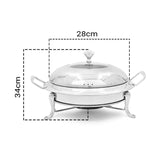 NNEAGS 2X Stainless Steel Round Buffet Chafing Dish Cater Food Warmer Chafer with Glass Top Lid