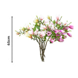 NNEAGS 6 Bunch Artificial Silk Magnolia denudata 4 Heads Flower Fake Bridal Bouquet Table Decor Purple