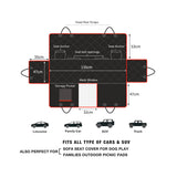 NNEAGS 2X 600D Oxford Cloth Waterproof Dog Car Cover Back Seat Protector Hammock Pet Mat Black