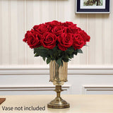 NNEAGS 10pcs Artificial Silk Flower Fake Rose Bouquet Table Decor Red
