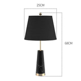 NNEAGS 68cm Black Marble Bedside Desk Table Lamp Living Room Shade with Cone Shape Base
