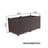 NNEAGS 2X 80cm Raised Planter Box Vegetable Herb Flower Outdoor Plastic Plants Garden Bed Deepen