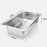 NNEAGS 4X GN Pan Full Size 1/1 GN Pan 15cm Deep Stainless Steel Tray With Lid