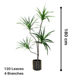 NNEAGS 2X 180cm Green Artificial Indoor Brazlian Iron Tree Fake Plant Decorative 4 Heads