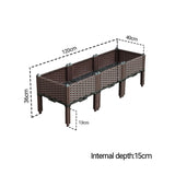 NNEAGS 120cm Raised Planter Box Vegetable Herb Flower Outdoor Plastic Plants Garden Bed with Legs