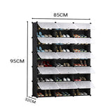 NNEAGS 10 Tier 3 Column Shoe Rack Organizer Sneaker Footwear Storage Stackable Stand Cabinet Portable Wardrobe with Cover