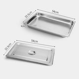 NNEAGS 6X GN Pan Full Size 1/1 GN Pan 4cm Deep Stainless Steel Tray With Lid