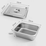 NNEAGS 4X GN Pan Full Size 1/2 GN Pan 10cm Deep Stainless Steel Tray With Lid
