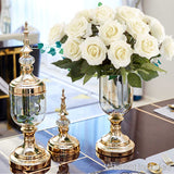 NNEAGS 10pcs Artificial Silk Flower Fake Rose Bouquet Table Decor White