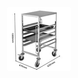 NNEAGS 2X Trolley 7 Tier Stainless Steel Bakery Trolley Suits GN 1/1 Pans with Working Surface