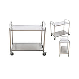 NNEAGS 2X 2 Tier 75x40x83.5cm Stainless Steel Kitchen Dinning Food Cart Trolley Utility Small
