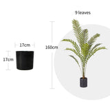 NNEAGS 160cm Green Artificial Indoor Rogue Areca Palm Tree Fake Tropical Plant Home Office Decor