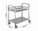 NNEAGS 2X 2 Tier Stainless Steel 8 Compartment Kitchen Seasoning Car Service Trolley Condiment Holder Cart Spice Bowl
