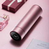 NNEAGS 2X 500ML Stainless Steel Smart LCD Thermometer Display Bottle Vacuum Flask Thermos Rose Gold