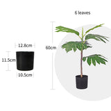 NNEAGS 2X 60cm Artificial Natural Green Split-Leaf Philodendron Tree Fake Tropical Indoor Plant Home Office Decor