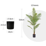 NNEAGS 2X 210cm Green Artificial Indoor Rogue Areca Palm Tree Fake Tropical Plant Home Office Decor