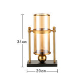 NNEAGS 34cm Modern Transparent Glass Flower Vase with Candle