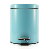 NNEAGS 4X 7L Foot Pedal Stainless Steel Rubbish Recycling Garbage Waste Trash Bin Round Blue