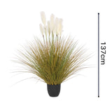 NNEAGS 137cm Artificial Indoor Potted Reed Bulrush Grass Tree Fake Plant Simulation Decorative