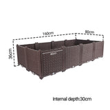 NNEAGS 2X 160cm Raised Planter Box Vegetable Herb Flower Outdoor Plastic Plants Garden Bed Deepen