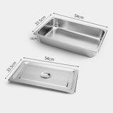 NNEAGS 4X GN Pan Full Size 1/1 GN Pan 10cm Deep Stainless Steel Tray With Lid