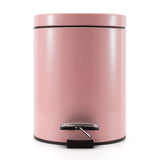 NNEAGS 4X 12L Foot Pedal Stainless Steel Rubbish Recycling Garbage Waste Trash Bin Round Pink