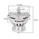NNEAGS 4X Stainless Steel Mini Asian Buffet Hot Pot Single Person Shabu Alcohol Stove Burner with Glass Lid