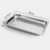 NNEAGS 6X GN Pan Full Size 1/1 GN Pan 4cm Deep Stainless Steel Tray