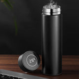 NNEAGS 500ML Stainless Steel Smart LCD Thermometer Display Bottle Vacuum Flask Thermos White