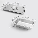 NNEAGS 2X GN Pan Full Size 1/3 GN Pan 6.5 cm Deep Stainless Steel Tray With Lid