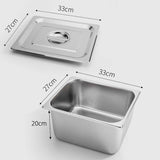 NNEAGS GN Pan Full Size 1/2 GN Pan 20cm Deep Stainless Steel Tray With Lid