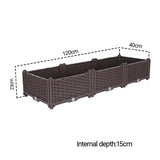 NNEAGS 2X 120cm Raised Planter Box Vegetable Herb Flower Outdoor Plastic Plants Garden Bed