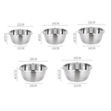 NNEAGS 2X 5Pcs Deepen Polished Stainless Steel Stackable Baking Washing Mixing Bowls Set Food Storage Basin