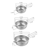 NNEAGS Stainless Steel Perforated Colander Fine Mesh Net Food Strainer Basket with Handle Skimmer Sieve Set